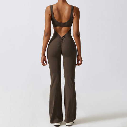 Buttock-lifted backless jumpsuit