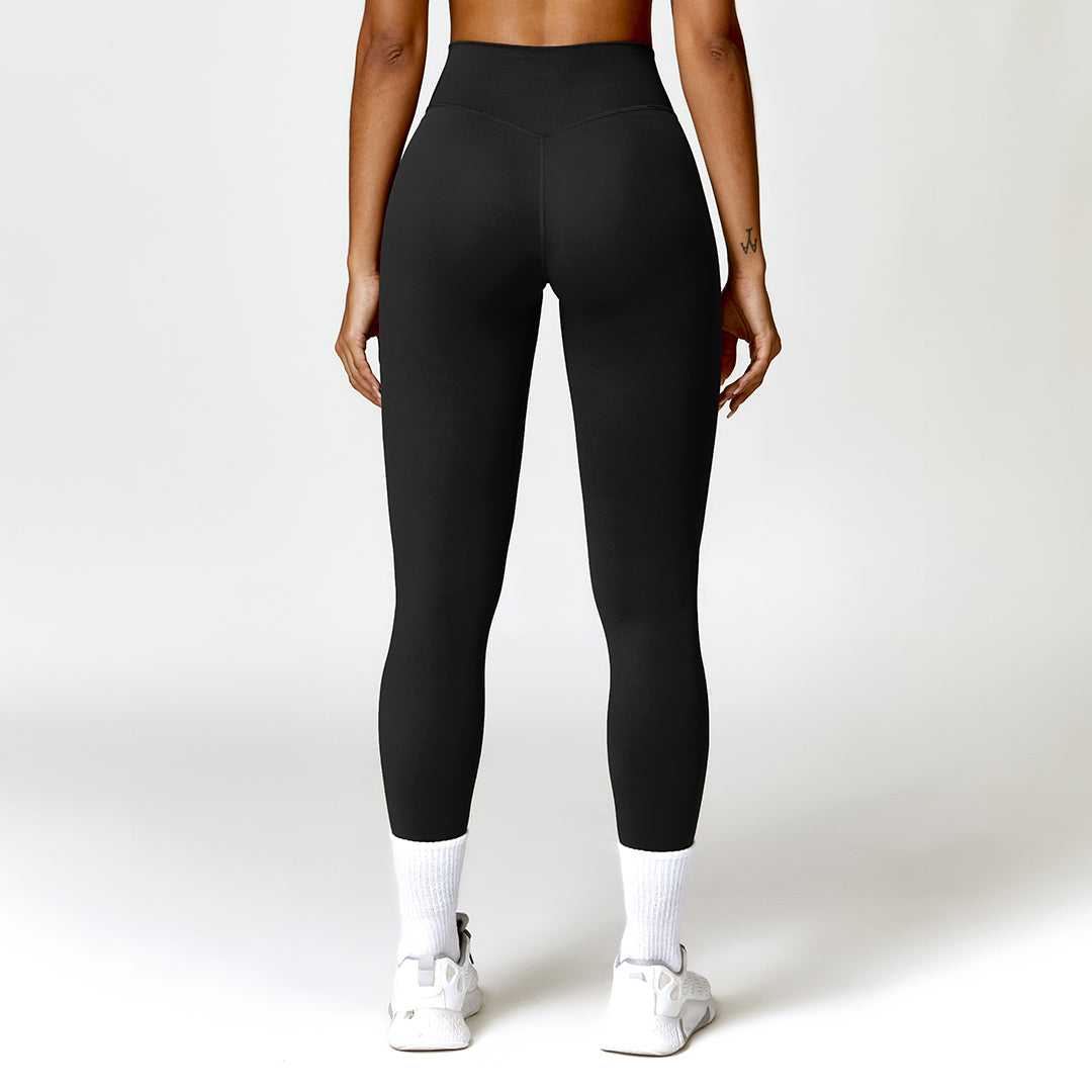 High-waisted hip-lifting athletic leggings