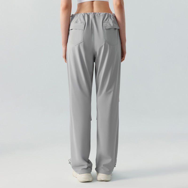 Breathable draped loose straight pants