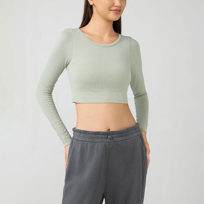 Breathable Outdoor Sports Long Sleeve Crop Top