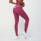 Contrasted Color cross V-waist tight sports leggings