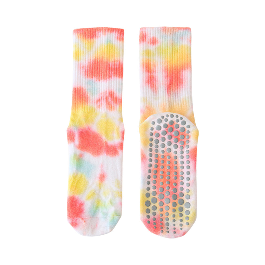 Chaussettes de yoga Pilates mi-mollet chaussettes antidérapantes absorbant la sueur 