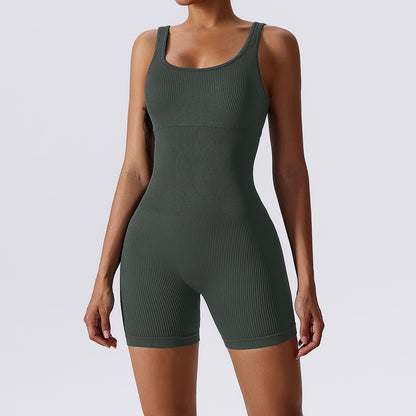 Seamless solid color jumpsuit