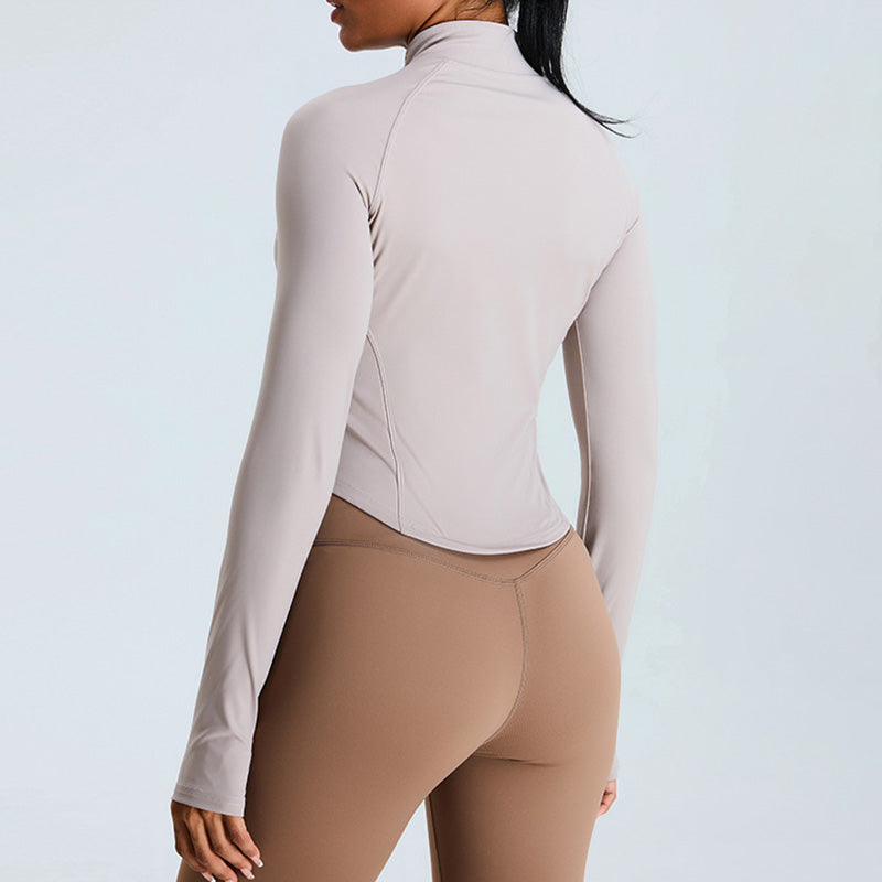 Stand Collar Long Sleeve Slim Fit Yoga Jacket