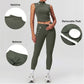 High Collar Sports Tank Top + Skinny Leggings 2 piece Set