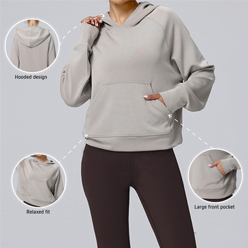 Modal long-sleeved hooded casual outdoor sports sweatshirt