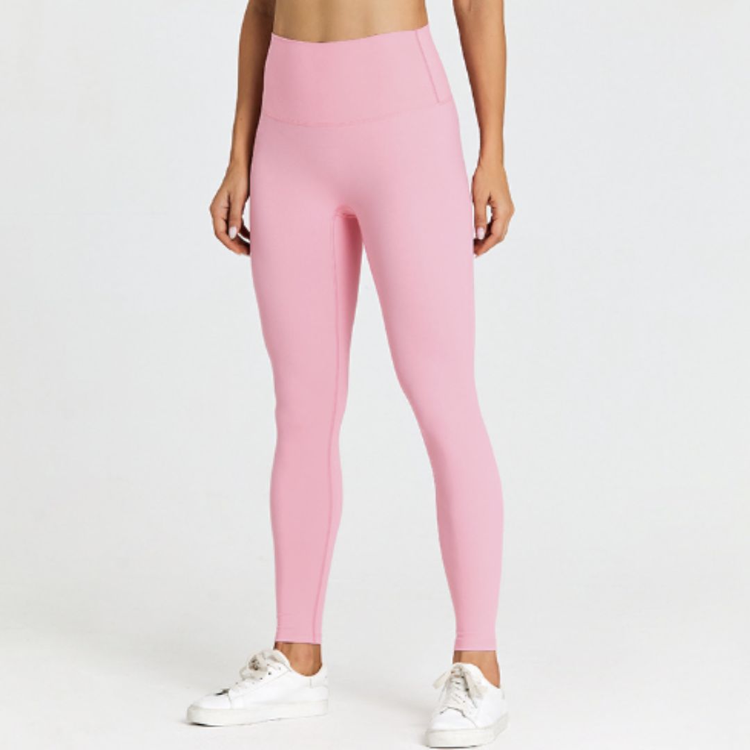 Solid color high waist yoga leggings