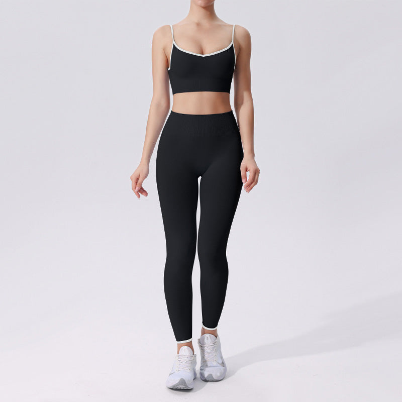 Seamless Snug Fit Yoga Bra + Hip Lifting Leggings 2-piece Set