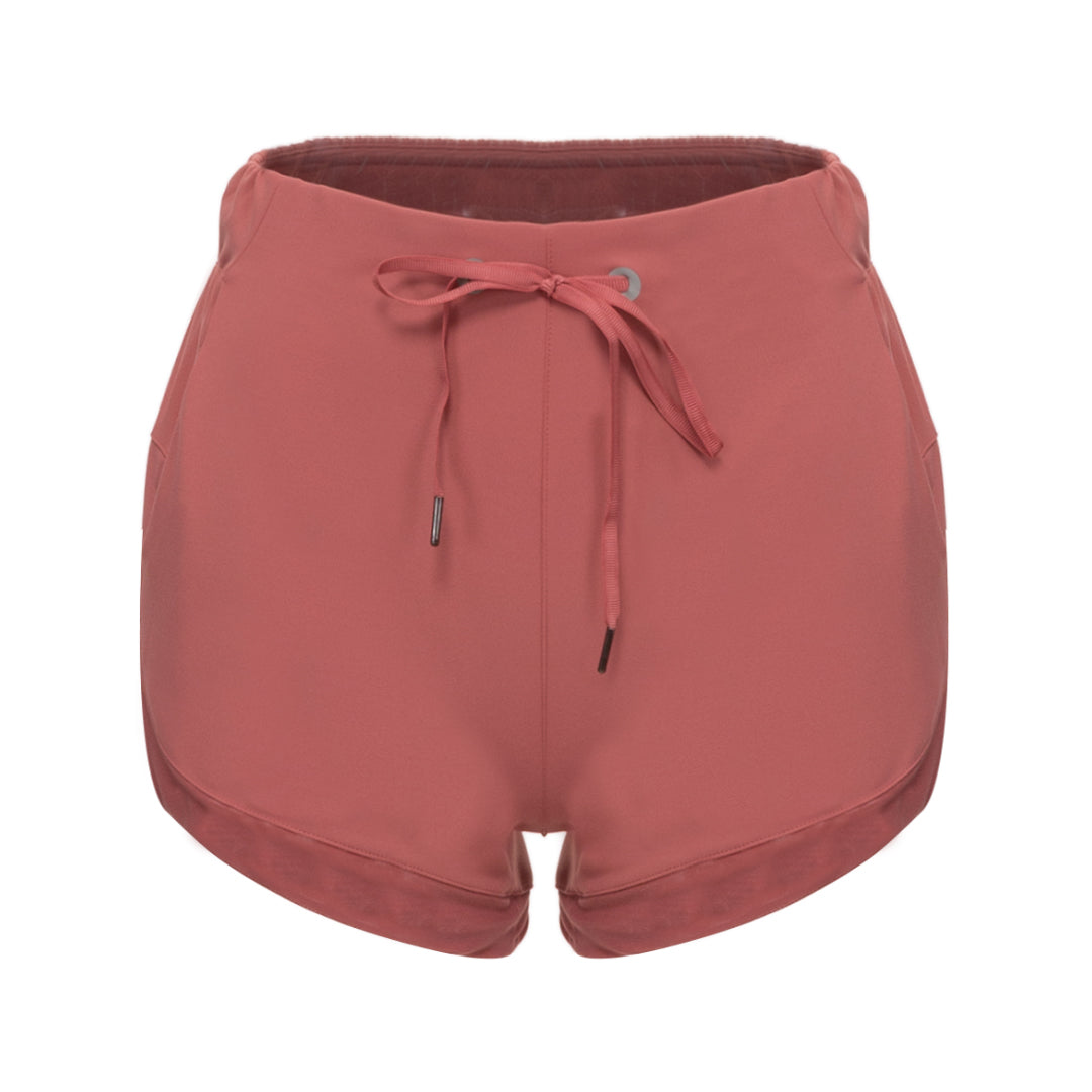 Lace-up solid colour shorts