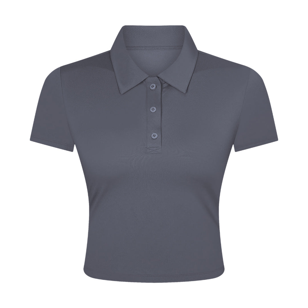 Short sleeved solid color sports polo shirt