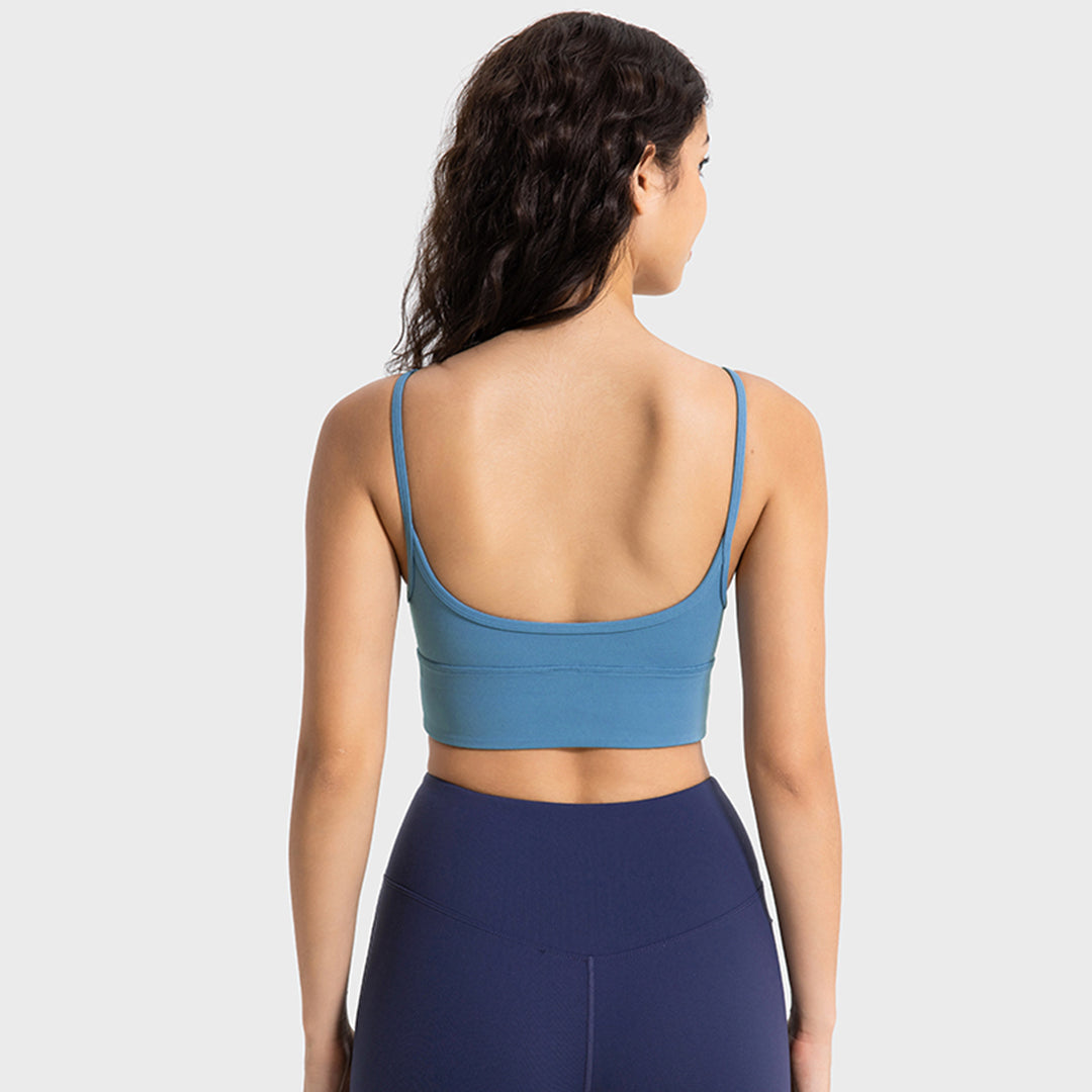 Moisture-wicking V-neck sports bras