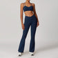 Brushed tight cross back sports bra and pants suit