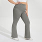 Solid color sport plus-size flared pants