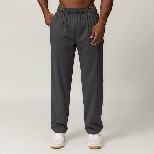 Pure cotton straight men's sports and leisure outdoor hiking sweatpants