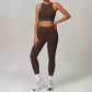 racerback yoga tank top & High-waisted Leggings 2-pieces Set