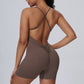 Ultra-Soft Breathable Cross-Back U-Neck Yoga Jumpsuits