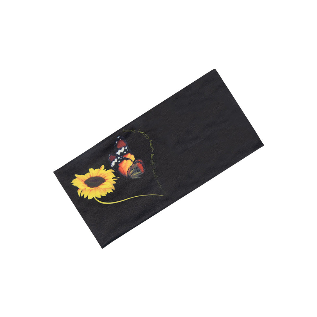 Sunflower Print Elastic Yoga Headband