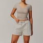 Quick-Dry short-sleeved sports yoga top+loose short 2 pieces set