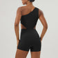 Ultra-Soft One Shoulder Silming Sports Jumpsuit