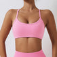 Solid 3/4 cup back cross sport bra