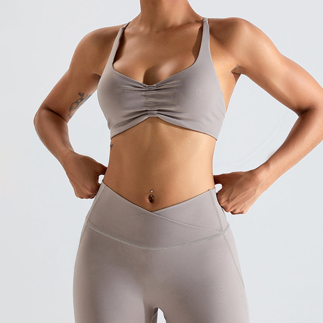 Crossover beauty back yoga sports bras