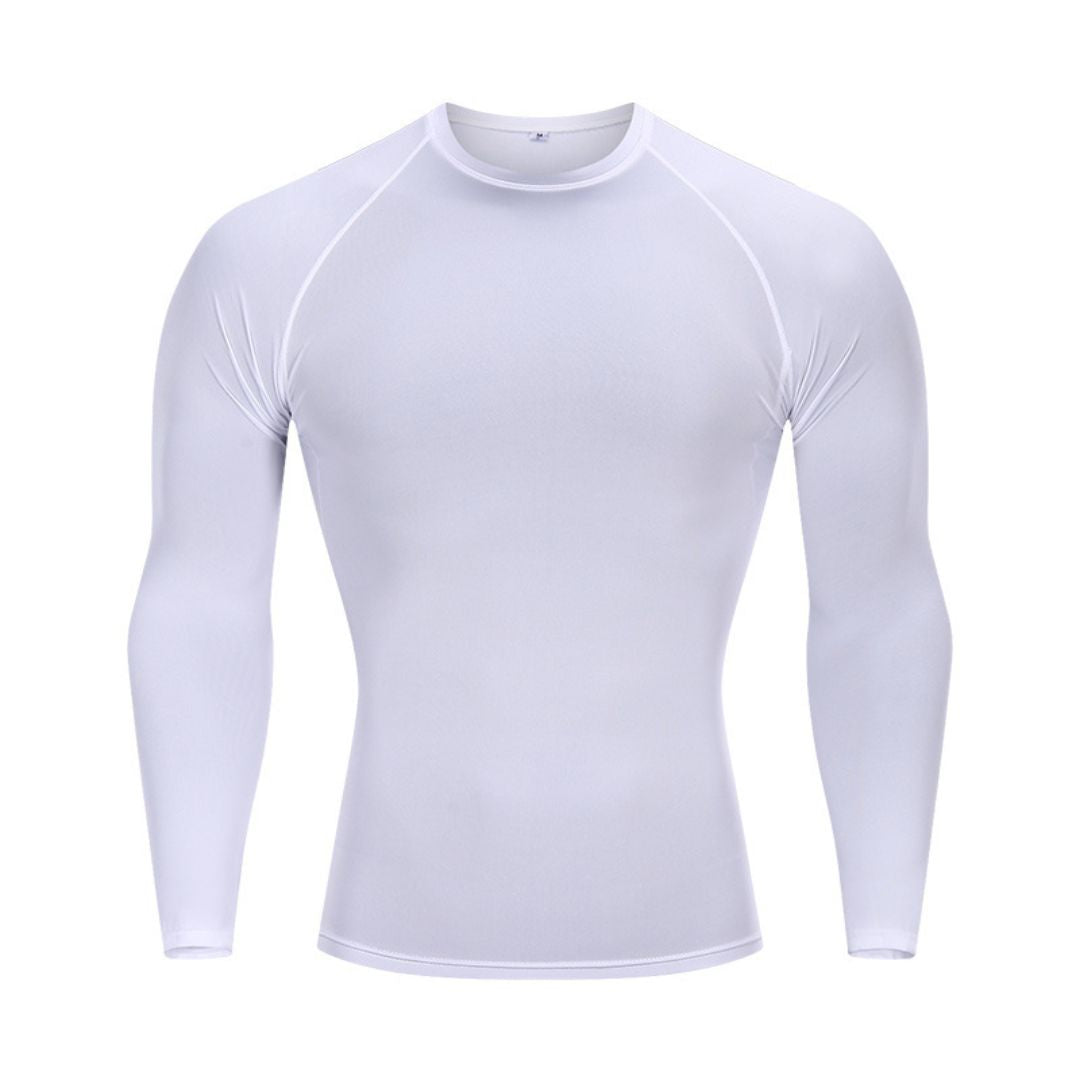 Long sleeve men's round neck sports T-shirt