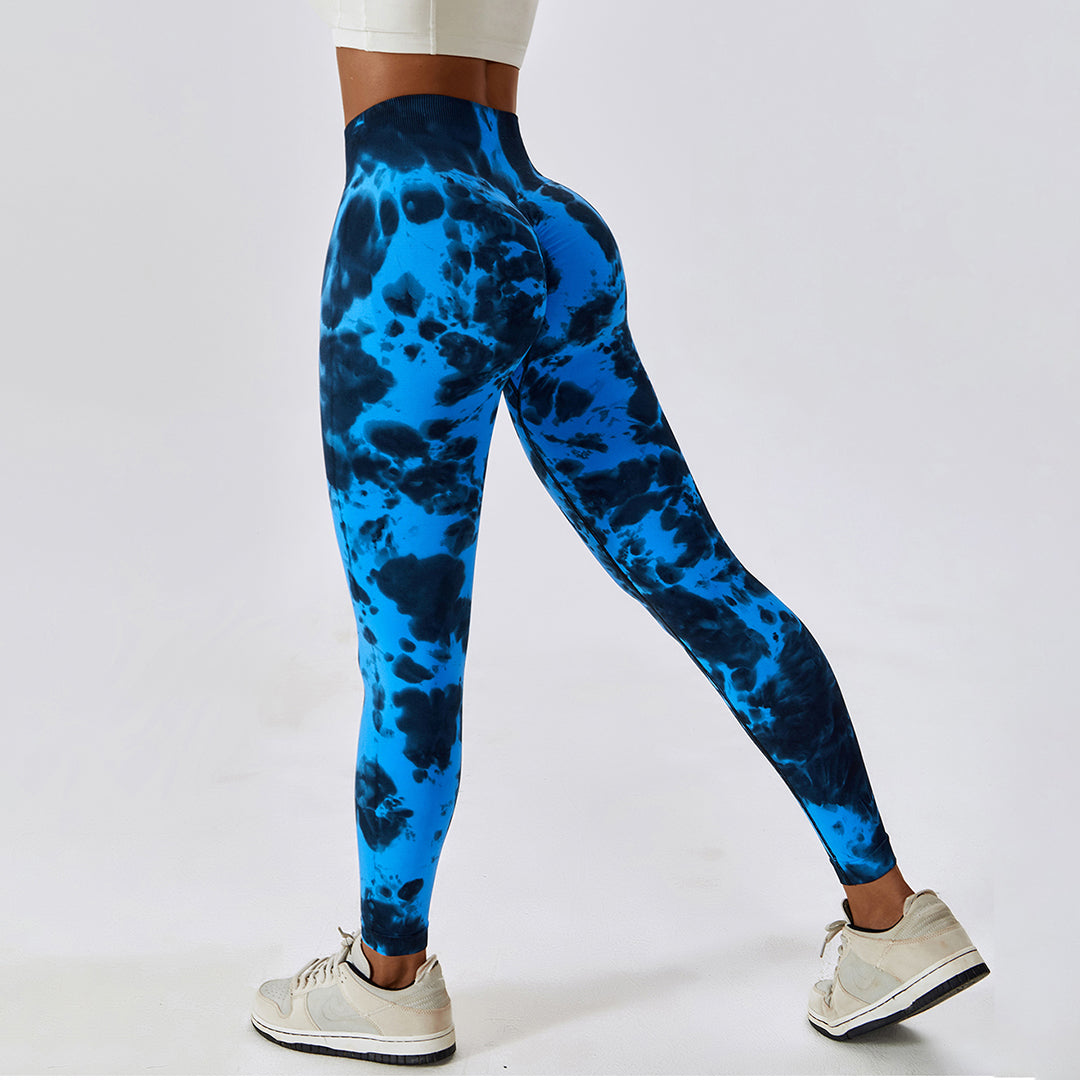 Tie-dye seamless high waist yoga leggings