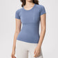 Round neck slim fit breathable top T-shirt