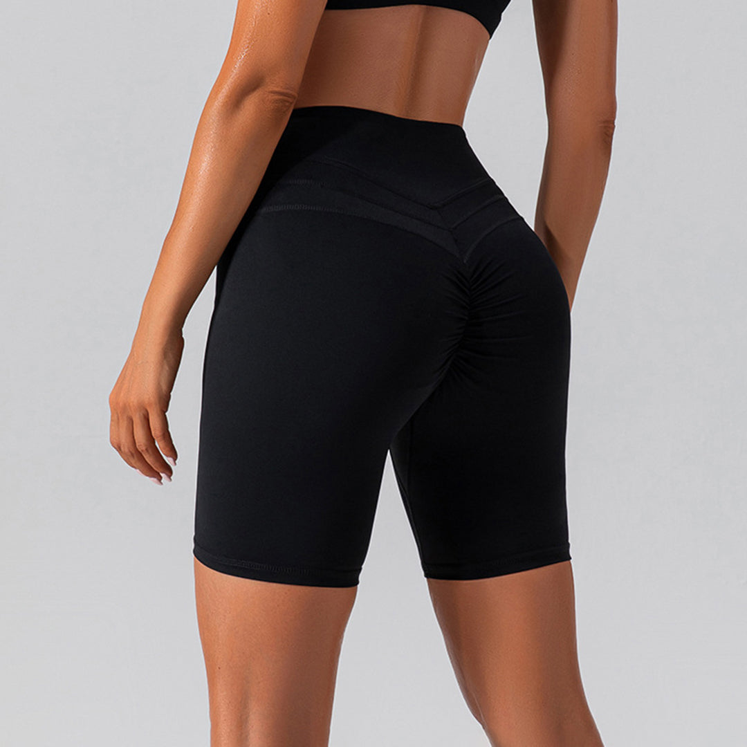 Elastic hip-lift yoga shorts