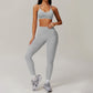 Thin straps sports Bra + High-waist leggings 2-piece set