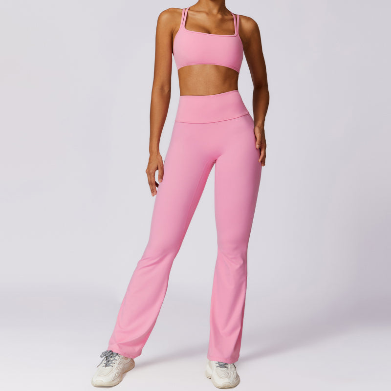 Fitness running bra & long pants sport sets