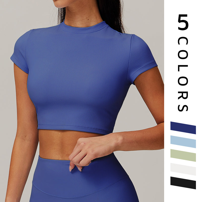 Quick-Dry Short sleeve sports crop top