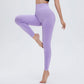 Legging de sport taille haute de couleur unie