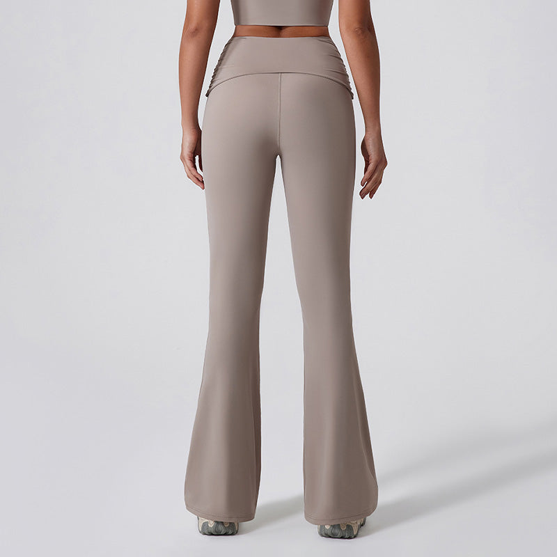 Tight Nude High Waist Yoga Flare Pants