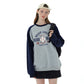 Baseball contrast stitched letter-print sweatshirt