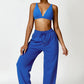 Triangle cup sports bra & jogging bottoms 2-piece set