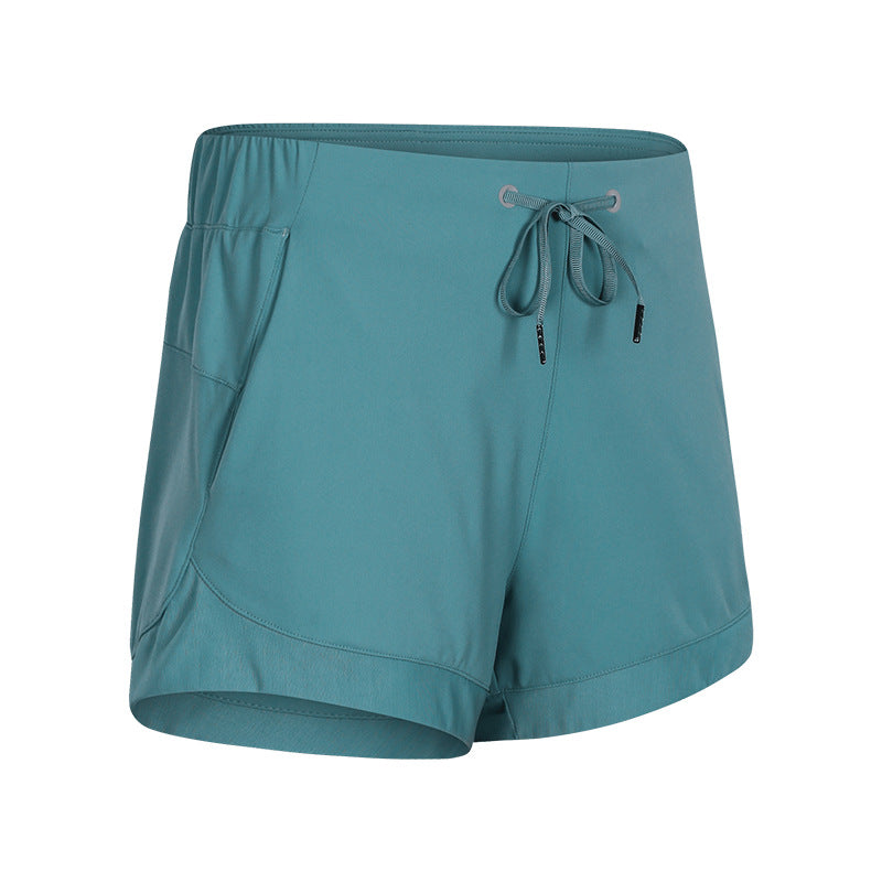 Lace-up solid colour shorts