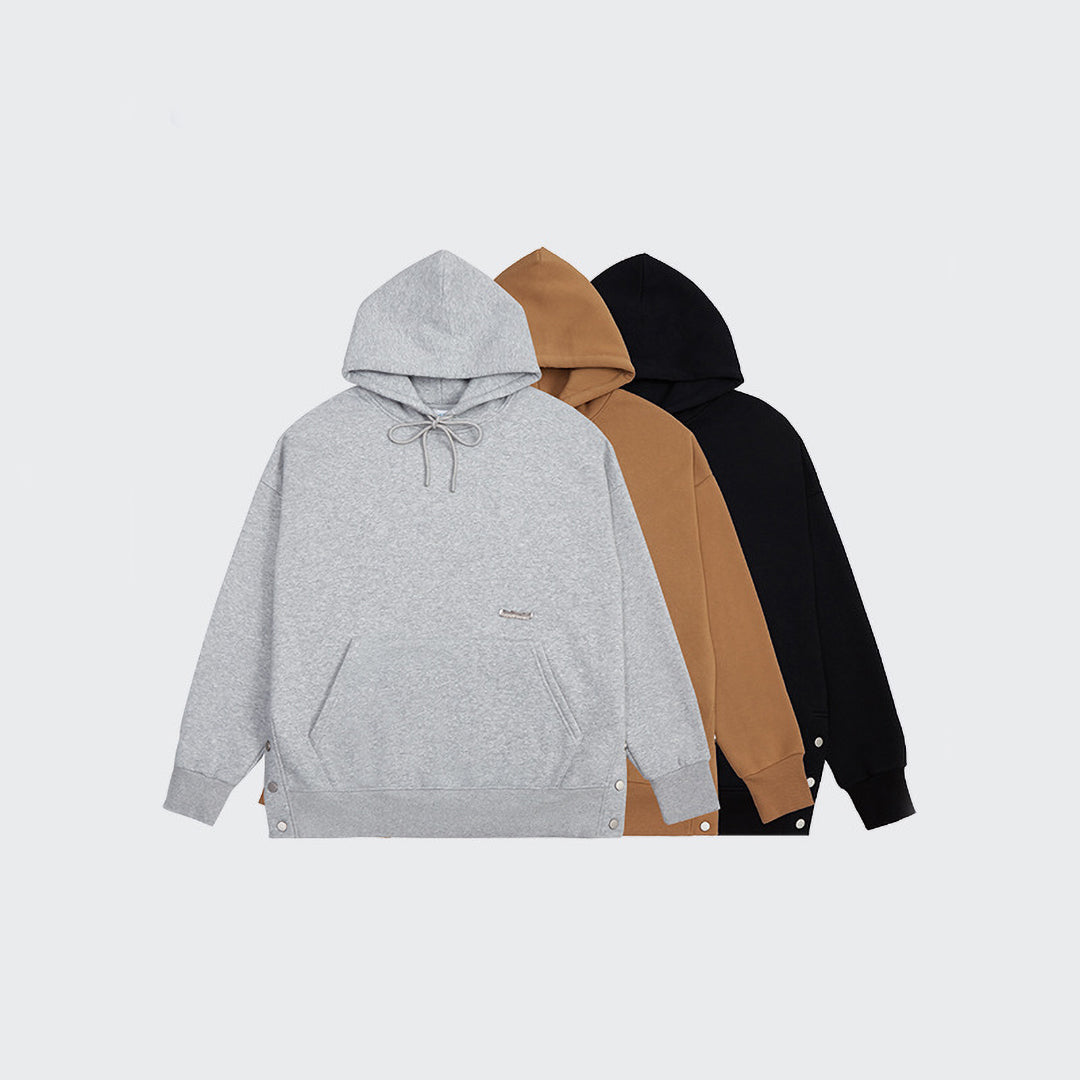 Solid color plus velvet hoodie