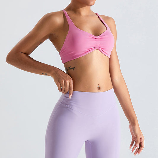 Crossover beauty back yoga sports bras