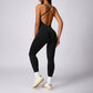 Cut-out beautiful back seamless sports bodysuits