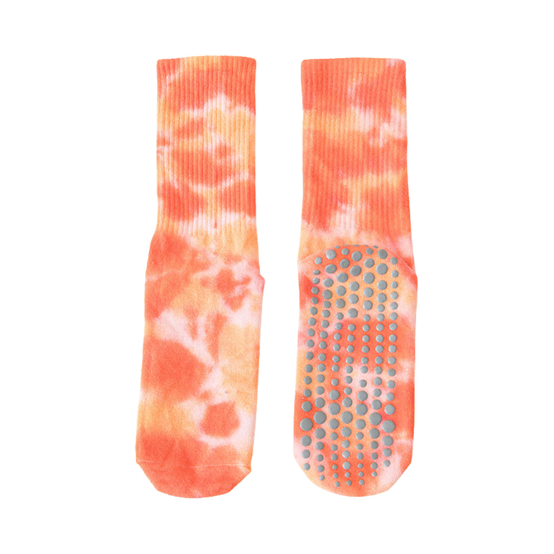 Chaussettes de yoga Pilates mi-mollet chaussettes antidérapantes absorbant la sueur 