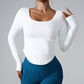 High-stretch skinny sports long-sleeved top