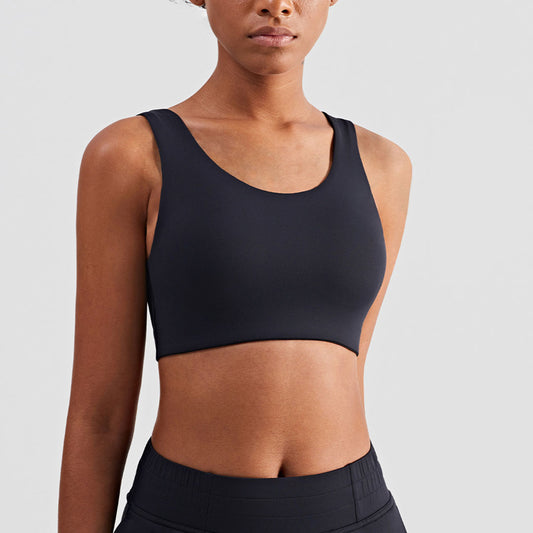 Solid U-shaped back sports bra