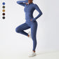 Naked slim fit running long sleeve and fitness leggings sportswear set