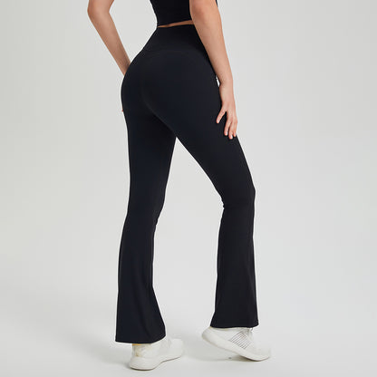 High-waisted hip-lifting running track leggings