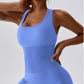 Solid color seamless buttock lift sports jumpsuit