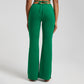 High stretch solid color sports flared pants