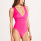 Deep V Neck Crossover Backless Ruched High Cut Monokini