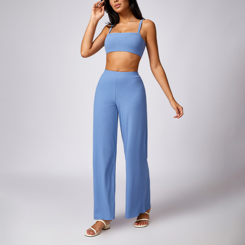 Seamless skinny bra & casual pants sport sets