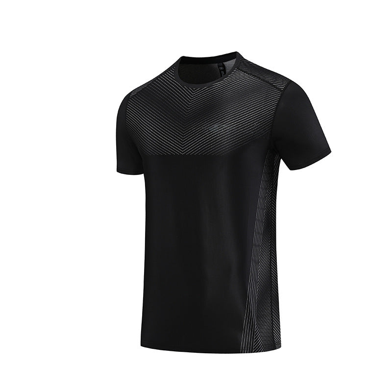 Men's solid color short-sleeved sports T-shirt